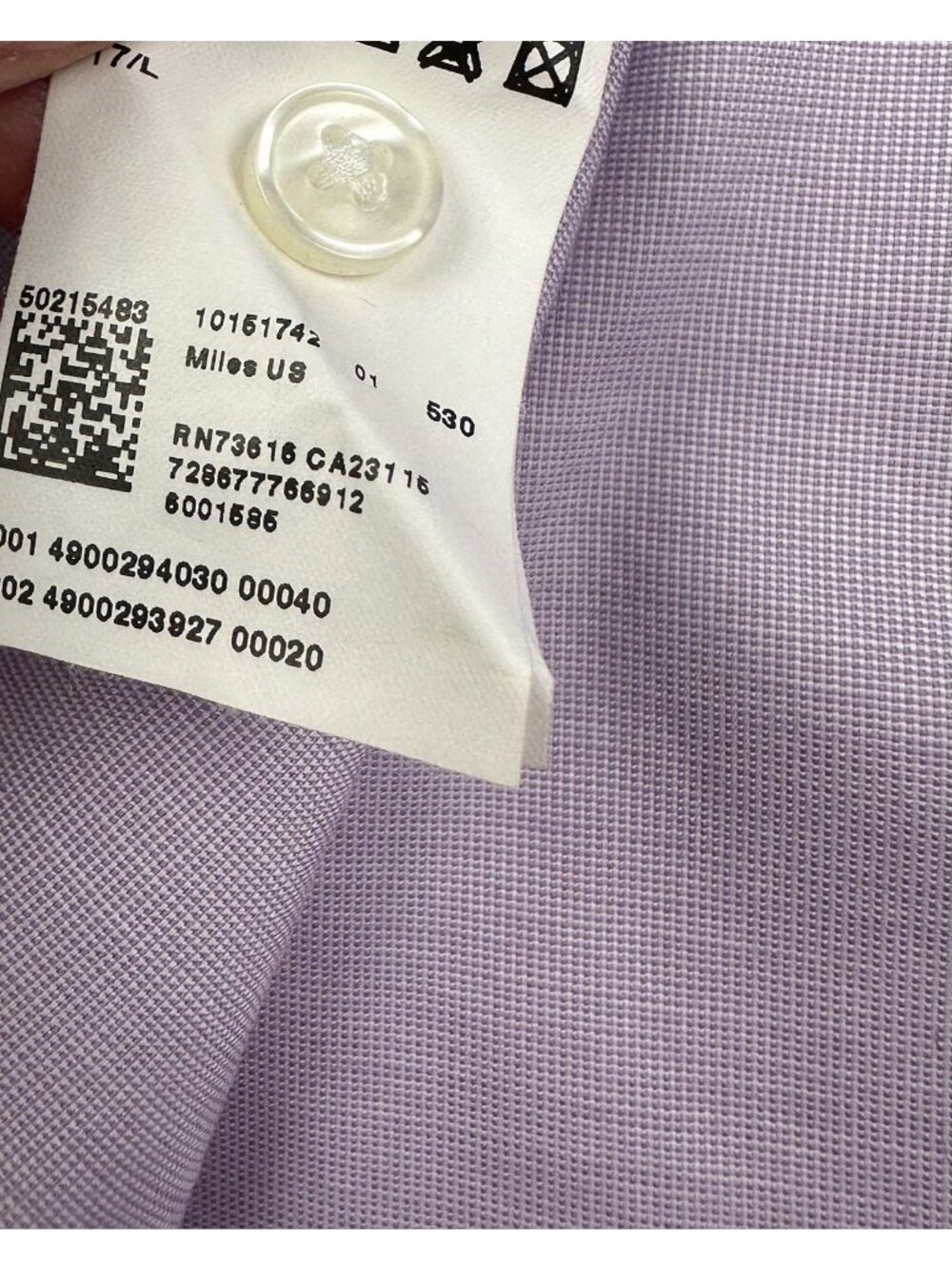 Hugo Boss Dress Shirt Mens 17 34/35 Purple Sharp Fit Button Up - Picture 5 of 8